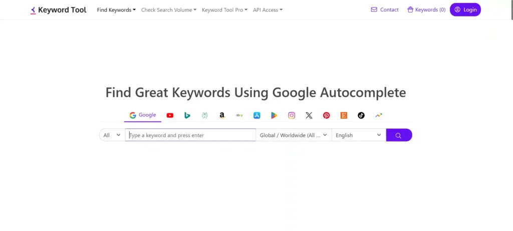 أداة Keywordtool