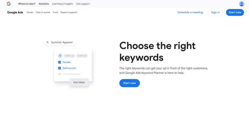 اداة Google Keyword Planner احد ادوات السيو من جوجل